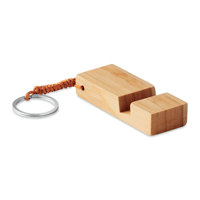 Bamboo keychain and phone stand - Image 3